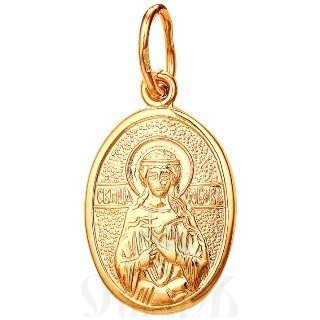 нательная икона святая мученица любовь римская, золото 585 пробы красное (артикул 25-139)
