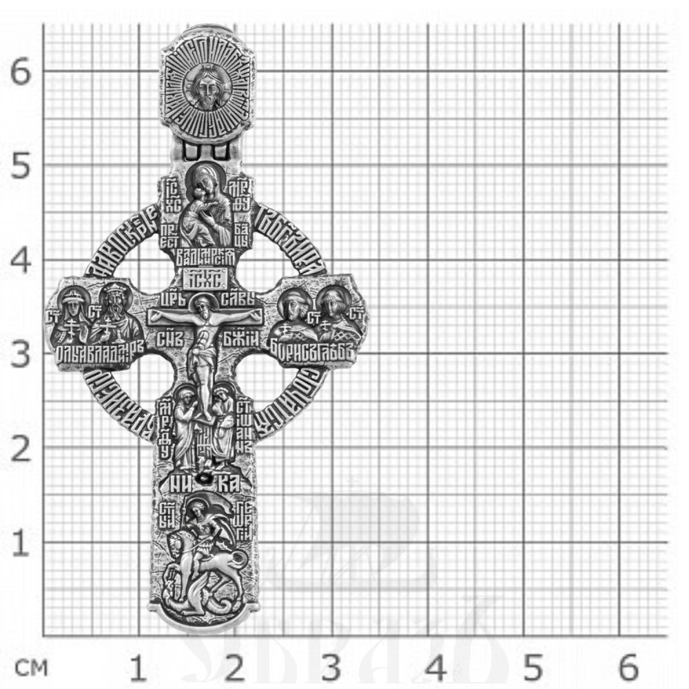 крест «русская рать», серебро 925 проба (арт. 101.962)