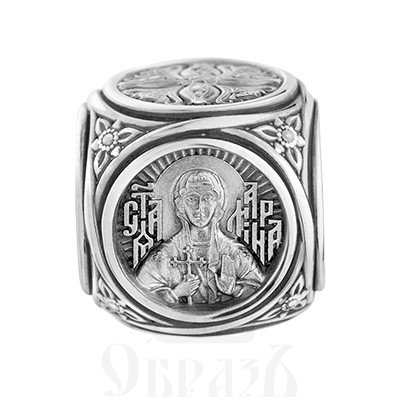 бусина «святая великомученица марина (маргарита). молитва», серебро 925 проба (арт. 114.135)